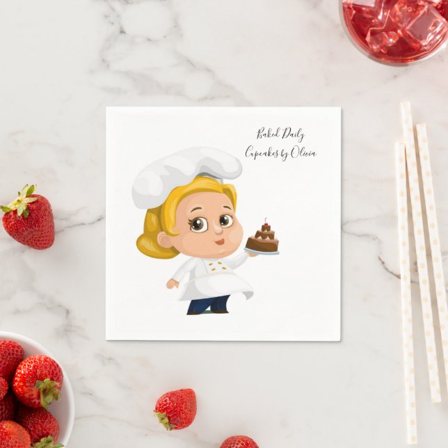 Paper Napkins, Bakery Cupcakes Cakes Napkin (Insitu)