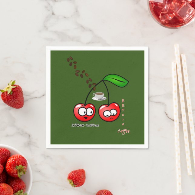 Paper Napkins, Before & After Cherries Napkin (Insitu)