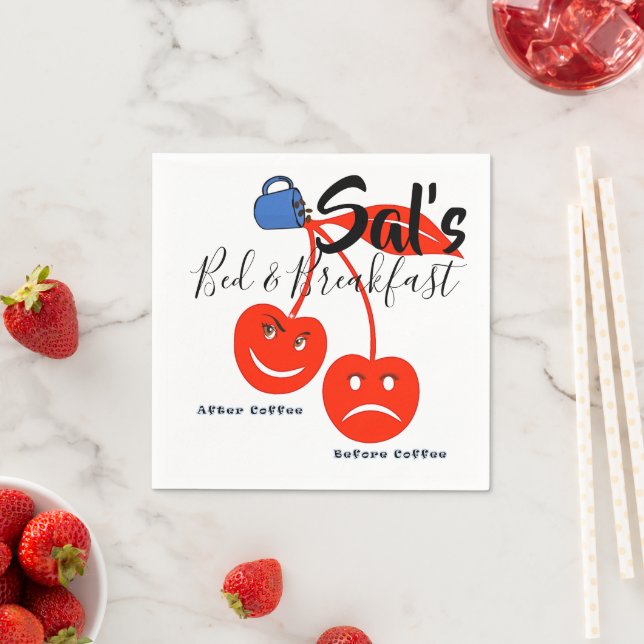 Paper Napkins, Before & After Coffee Cherries Napkin (Insitu)