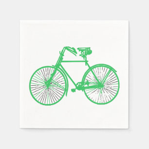 paper napkins  bike bicycle white green