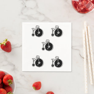 Paper Napkins, Black & White Bicycles Vintage Napkin