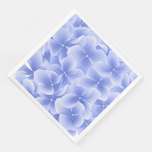 Paper Napkins-Blue Hydrangeas Napkin (Corner)
