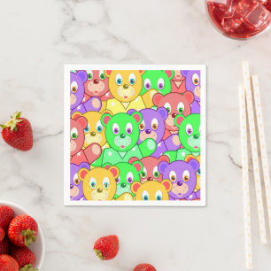 Paper Napkins, Colourful Teddy Bear Napkin