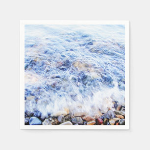 Paper napkins cool blue water wave