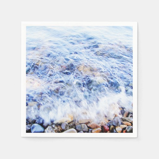Paper napkins cool blue water wave (Front)