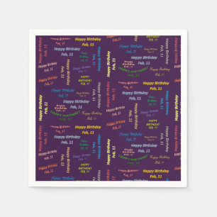 Paper Napkins February, 11 Birthday