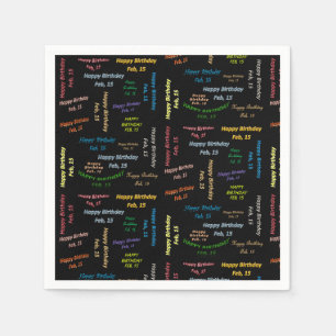 Paper Napkins February, 15 Birthday