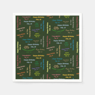 Paper Napkins February, 16 Birthday