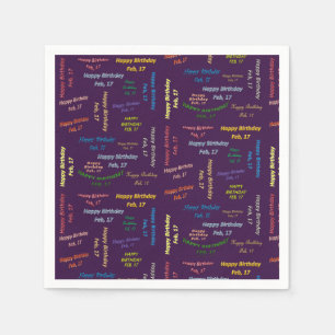 Paper Napkins February, 17 Birthday