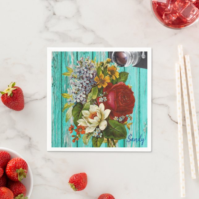Paper Napkins, Floral Napkin (Insitu)