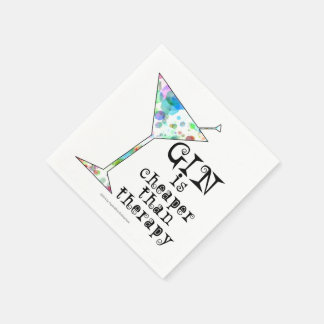 PAPER NAPKINS - GIN IS CHEAPER THAN THERAPY