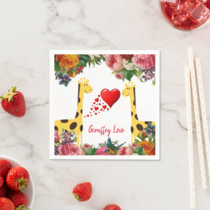 Paper Napkins, Giraffe Love Napkin
