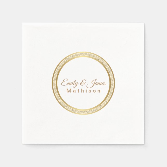 Paper Napkins-Gold Eternal Circle Napkin (Front)