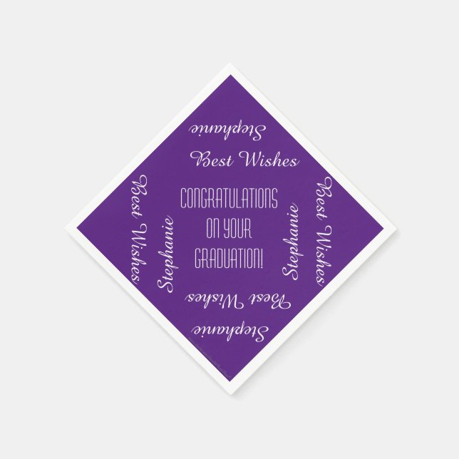 Paper Napkins, Graduation Party Repeating Names Napkin (Corner)