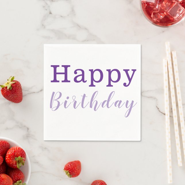 Paper Napkins, Happy Birthday Purple Napkin (Insitu)