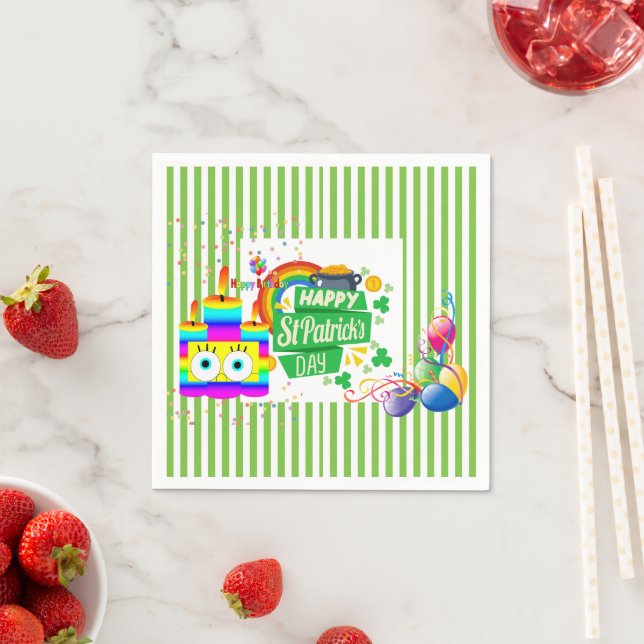 Paper Napkins, Happy Birthday St. Patrick's Day Napkin (Insitu)