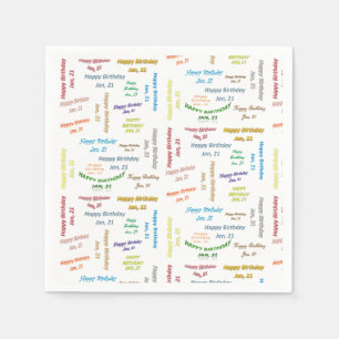 Paper Napkins January, 21 Birthday