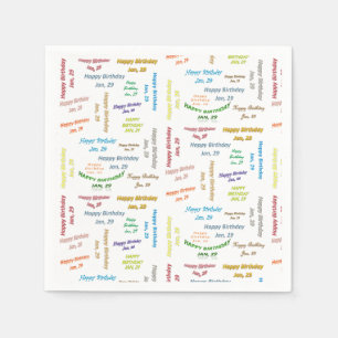 Paper Napkins January, 29 Birthday