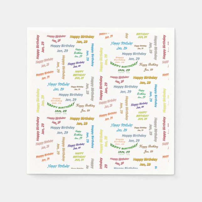 Paper Napkins January, 29 Birthday (Front)