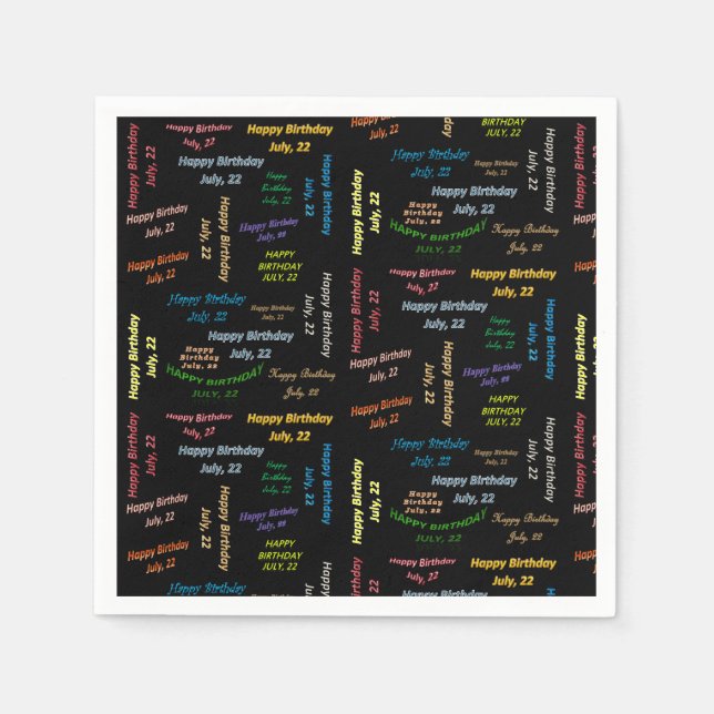 Paper Napkins July, 22 Birthday (Front)