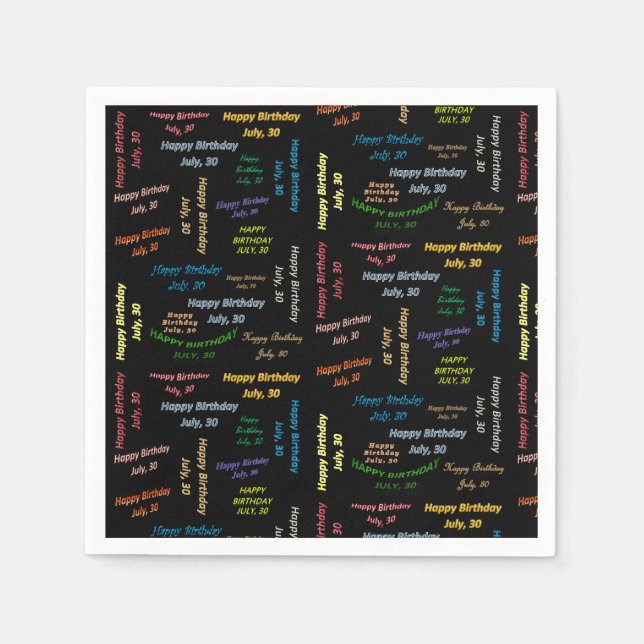 Paper Napkins July, 30 Birthday (Front)