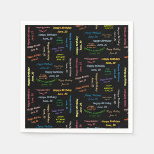 Paper Napkins June, 20 Birthday