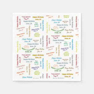 Paper Napkins June, 24 Birthday