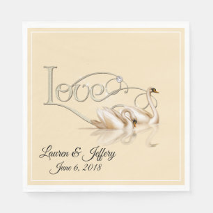 Paper Napkins-Love Swans Napkin