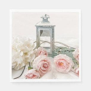 Paper Napkins: Lovely Pink Peonies and Roses Napki Napkin
