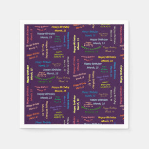 Paper Napkins March, 15 Birthday