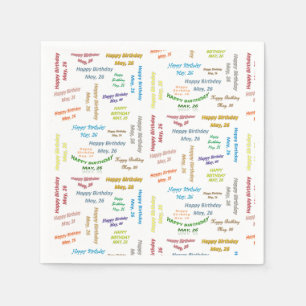 Paper Napkins May, 26 Birthday