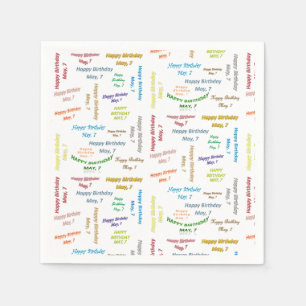 Paper Napkins May, 7 Birthday