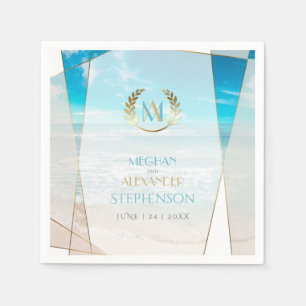 PAPER NAPKINS   Modern Monogram Beach Wedding
