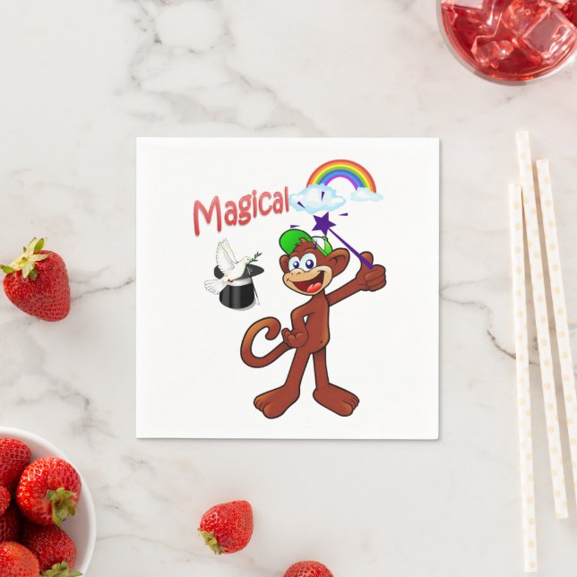 Paper Napkins, Monkey Rainbow Magical Napkin (Insitu)