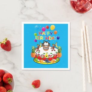 Paper Napkins, Monkeys Happy Birthday Fruit Cake Napkin