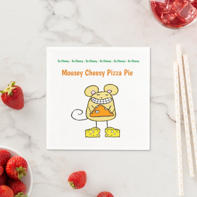 Paper Napkins, Mousey Cheesy Pizza Pie  Napkin (Insitu)