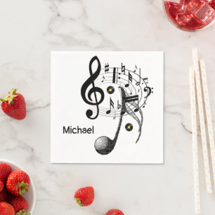 Paper Napkins, Music Notes Napkin