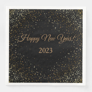 Paper Napkins-New Year-Gold Stars Napkin