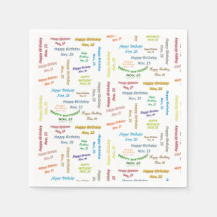 Paper Napkins November, 25 Birthday