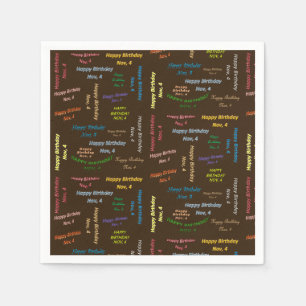 Paper Napkins November, 4 Birthday