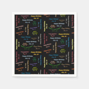 Paper Napkins October, 12 Birthday