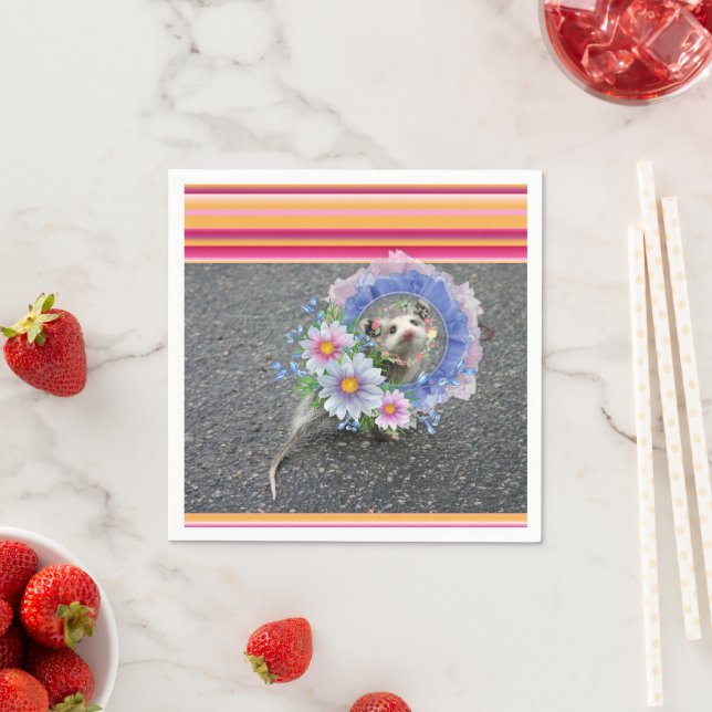 Paper Napkins, Opossum Floral Napkin (Insitu)