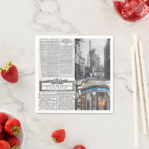 Paper Napkins, Paris France Newspaper Napkin
