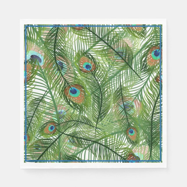 Paper Napkins-Peacock Feathers Napkin (Front)