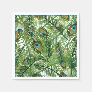 Paper Napkins-Peacock Feathers Napkin
