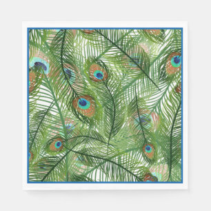 Paper Napkins-Peacock Feathers Napkins
