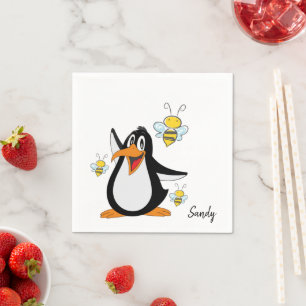 Paper Napkins, Penguin Bumblebee Napkin