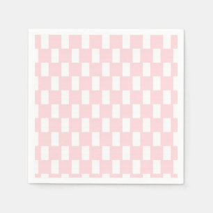 Paper Napkins Pink & White Stripe Square Chequered