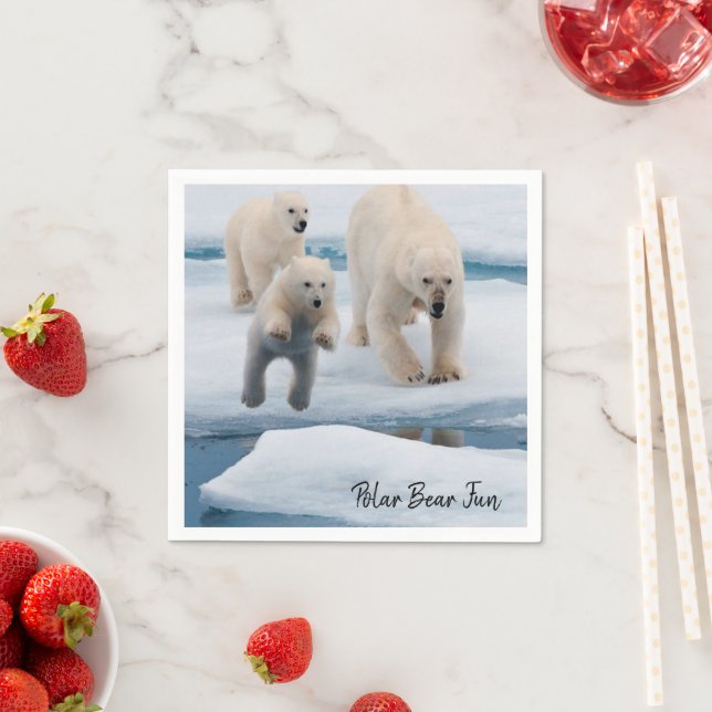 Paper Napkins, Polar Bear Napkin (Insitu)