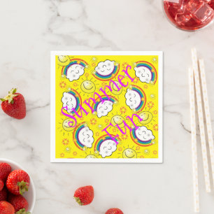 Paper Napkins, Rainbow, Sun, Clouds, Summer Fun Napkin